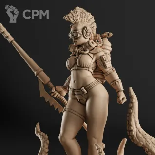 Описание картинки Krakken Huntress Фигурка от GAS3TXD  по цене 3 900руб | Свободный Рынок Миниатюр - СРМ