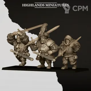 Описание картинки OGRES WITH ZWEIHANDER от Wardog Workshop по цене 1 200руб | Свободный Рынок Миниатюр - СРМ