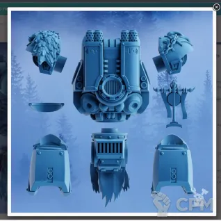 Описание картинки Space Wolves Relic Contemptor Dreadnought Uogreat от MrMetalHorror по цене 1 000руб | Свободный Рынок Миниатюр - СРМ