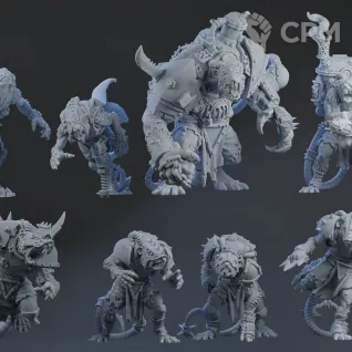 Описание картинки Blood Bowl - TECHRATS RATMEN TEAM от 3Д печать миниатюр по цене 3 522руб | Свободный Рынок Миниатюр - СРМ