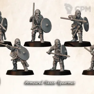 Описание картинки Armoured Saxon Spearmen от Manufactorum76 по цене 960руб | Свободный Рынок Миниатюр - СРМ