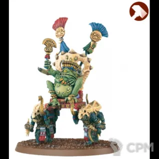 Описание картинки Slann Mage-Priest on Palanquin от NEW-MINIATURES по цене 1 672руб | Свободный Рынок Миниатюр - СРМ