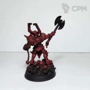 Описание картинки Aspiring Deathbringer with Bloodaxe and Wrath-hammer, литьё от Shamkin по цене 300руб | Свободный Рынок Миниатюр - СРМ