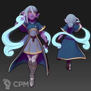 Описание картинки Astrid the Drow Sorcerer ( Female Elf Sorcerer / Wizard / Mage / Spelljammer Astral Elf ) от PocketSized Prints по цене 250руб | Свободный Рынок Миниатюр - СРМ