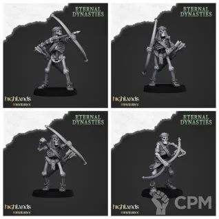 Описание картинки Ancient Skeletons with Bows от 3DPrintClub по цене 90руб | Свободный Рынок Миниатюр - СРМ