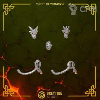 Описание картинки Salamander Chest Decor от Dr. Printicus по цене 120руб | Свободный Рынок Миниатюр - СРМ