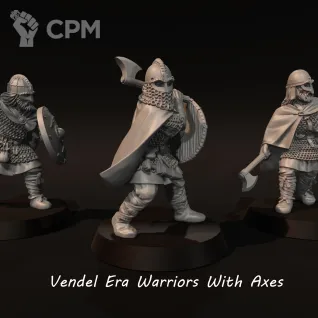 Описание картинки Vendel Era warriors with axes от Recruiter по цене 550руб | Свободный Рынок Миниатюр - СРМ