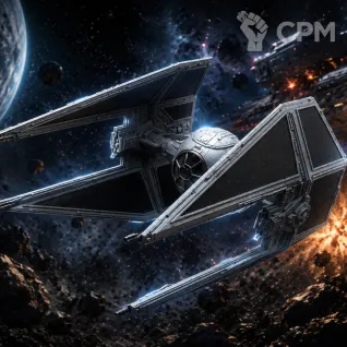 Описание картинки TIE Interceptor — имперский перехватчик от Жидкий Пират по цене 8 500руб | Свободный Рынок Миниатюр - СРМ