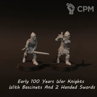 Описание картинки 100 Years war foot knights (bacinet, 2handed sword) от Recruiter по цене 350руб | Свободный Рынок Миниатюр - СРМ