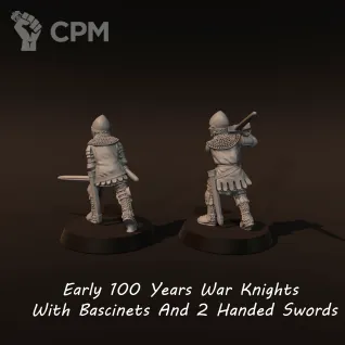 Описание картинки 100 Years war foot knights (bacinet, 2handed sword) от Recruiter по цене 350руб | Свободный Рынок Миниатюр - СРМ