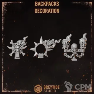 Описание картинки Backpacks decoration Legion of the Damned (Cursed company 1) от Dr. Printicus по цене 100руб | Свободный Рынок Миниатюр - СРМ