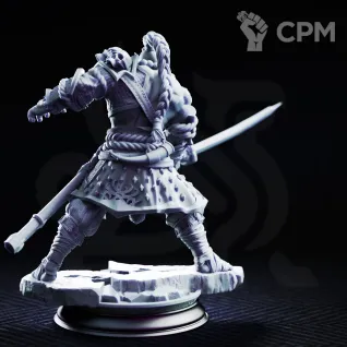Описание картинки Orc Blademaster - Bagrash Ilkhan от PocketSized Prints по цене 300руб | Свободный Рынок Миниатюр - СРМ