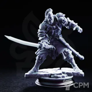 Описание картинки Orc Blademaster - Bagrash Ilkhan от PocketSized Prints по цене 300руб | Свободный Рынок Миниатюр - СРМ