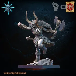 Описание картинки Barbarian Chief with spear/axe от PocketSized Prints по цене 300руб | Свободный Рынок Миниатюр - СРМ