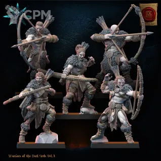 Описание картинки Barbarian regiment with bows x10 от PocketSized Prints по цене 1 700руб | Свободный Рынок Миниатюр - СРМ