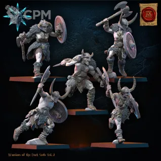 Описание картинки Barbarian regiment with spears/axes от PocketSized Prints по цене 1 700руб | Свободный Рынок Миниатюр - СРМ