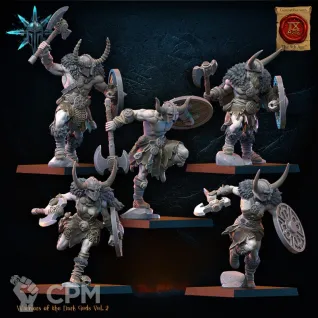 Описание картинки Barbarian regiment with spears/axes от PocketSized Prints по цене 1 700руб | Свободный Рынок Миниатюр - СРМ