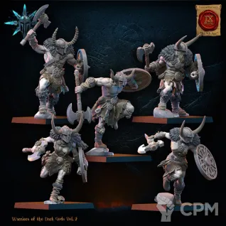 Описание картинки Barbarian regiment with spears/axes от PocketSized Prints по цене 1 700руб | Свободный Рынок Миниатюр - СРМ