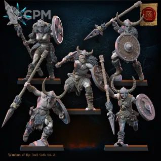 Описание картинки Barbarian regiment with spears/axes от PocketSized Prints по цене 1 700руб | Свободный Рынок Миниатюр - СРМ