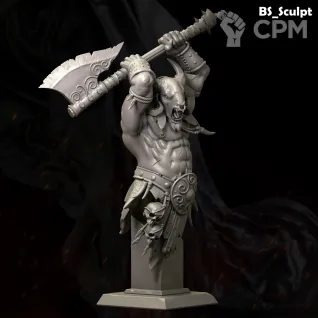 Описание картинки Beastman (Bust) от Naggaroth Night по цене 2 000руб | Свободный Рынок Миниатюр - СРМ