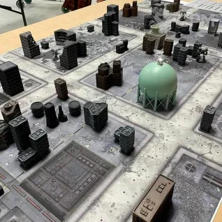 Описание картинки Игровое поле Ruined streets (6/10mm) bd0026 60"х44" от WargamePrint по цене 2 450руб | Свободный Рынок Миниатюр - СРМ