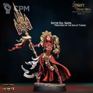 Описание картинки Sister Sol-Sarya Priestress of the Sun of Thorns от Manufactorum76 по цене 175руб | Свободный Рынок Миниатюр - СРМ