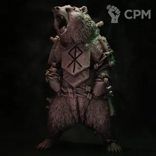 Описание картинки Trench bear от Manufactorum76 по цене 500руб | Свободный Рынок Миниатюр - СРМ