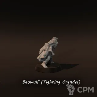Описание картинки Beowulf (fighting Grendel) от Recruiter по цене 200руб | Свободный Рынок Миниатюр - СРМ