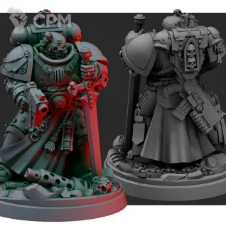 Описание картинки Black Templars Castellan от Печатный подвальчик по цене 385руб | Свободный Рынок Миниатюр - СРМ