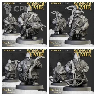 Описание картинки Dwarf Crossbowmen Unit от 3DPrintClub по цене 100руб | Свободный Рынок Миниатюр - СРМ