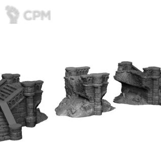 Описание картинки Руины моста Аркенфел №2 от 3D Wargaming по цене 4 200руб | Свободный Рынок Миниатюр - СРМ
