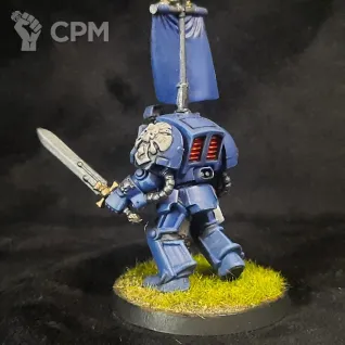 Описание картинки Space Marine Terminator Sergeant оригинал от Superguns по цене 500руб | Свободный Рынок Миниатюр - СРМ