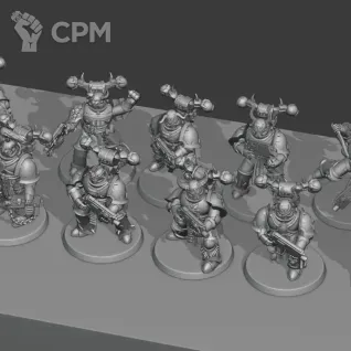 Описание картинки Chaos Space Marines Legionaries (10 шт) от Studio Cockatoo по цене 1 815руб | Свободный Рынок Миниатюр - СРМ