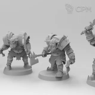 Описание картинки Black Orks with Dual-Axes and Swords от Zakat-3D по цене 150руб | Свободный Рынок Миниатюр - СРМ