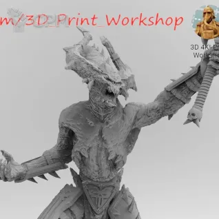 Описание картинки Daemons of Khorne Bloodletter / Кровопускатель от 3Д печать миниатюр по цене 219руб | Свободный Рынок Миниатюр - СРМ