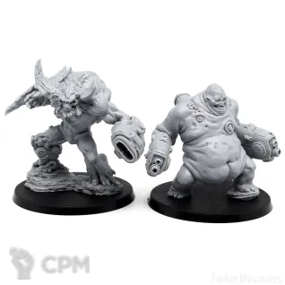 Описание картинки Кибердемон и Манкубус (Cyberdemon, Mancubus, Doom) от Forfun Miniatures по цене 1 960руб | Свободный Рынок Миниатюр - СРМ