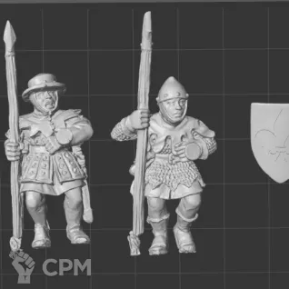 Описание картинки Bretonnia Men at Arms with Spears от White Rhino по цене 499руб | Свободный Рынок Миниатюр - СРМ