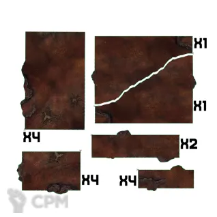 Описание картинки Футпринты - подложки для террейна (11ed GW layout) Maelstrom World от WebWay Аксессуары по цене 1 950руб | Свободный Рынок Миниатюр - СРМ
