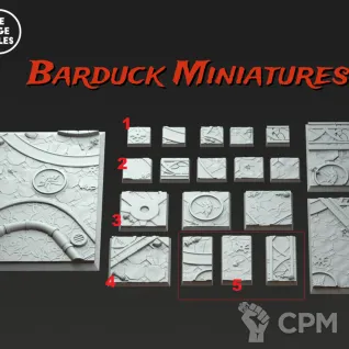 Описание картинки Базы/Подставки Battle Sisters 2 Квадратные 50х25мм от Barduck Miniatures по цене 599руб | Свободный Рынок Миниатюр - СРМ