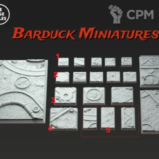 Описание картинки Базы/Подставки Battle Sisters 2 Квадратные 150х100 от Barduck Miniatures по цене 1 339руб | Свободный Рынок Миниатюр - СРМ
