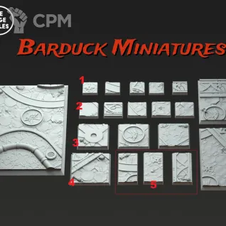 Описание картинки Базы/Подставки Battle Sisters 2 Квадратные 75х50мм от Barduck Miniatures по цене 999руб | Свободный Рынок Миниатюр - СРМ