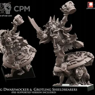 Описание картинки Goblin boss on Shield от Barduck Miniatures по цене 389руб | Свободный Рынок Миниатюр - СРМ