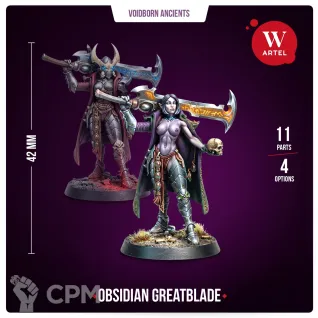 Описание картинки Миниатюра Obsidian Greatblade от Артель W по цене 1 250руб | Свободный Рынок Миниатюр - СРМ