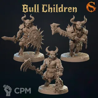 Описание картинки Bull Children от Manufactorum76 по цене 570руб | Свободный Рынок Миниатюр - СРМ