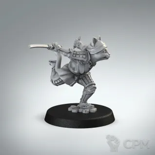Описание картинки Ninja Cat by Jed Henry от Punga Miniatures по цене 900руб | Свободный Рынок Миниатюр - СРМ