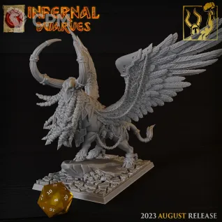 Описание картинки Chaos Dwarfs Lamasu 2 от Barduck Miniatures по цене 2 329руб | Свободный Рынок Миниатюр - СРМ