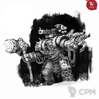 Описание картинки Орк Warhammer 40.000 Iron Boss от Артель W по цене 2 100руб | Свободный Рынок Миниатюр - СРМ