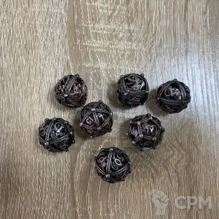 Описание картинки Набор металлических кубов metal dice set от Slobarev  по цене 4 500руб | Свободный Рынок Миниатюр - СРМ