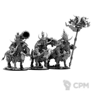 Описание картинки Chaos dwarfs - Taurukh Annointed Command Group от 3Д печать миниатюр по цене 3 123руб | Свободный Рынок Миниатюр - СРМ