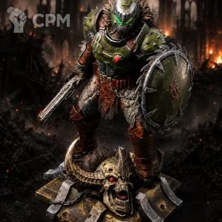 Описание картинки Doom Slayer / Палач Рока — Doom The Dark Ages от Жидкий Пират по цене 11 000руб | Свободный Рынок Миниатюр - СРМ